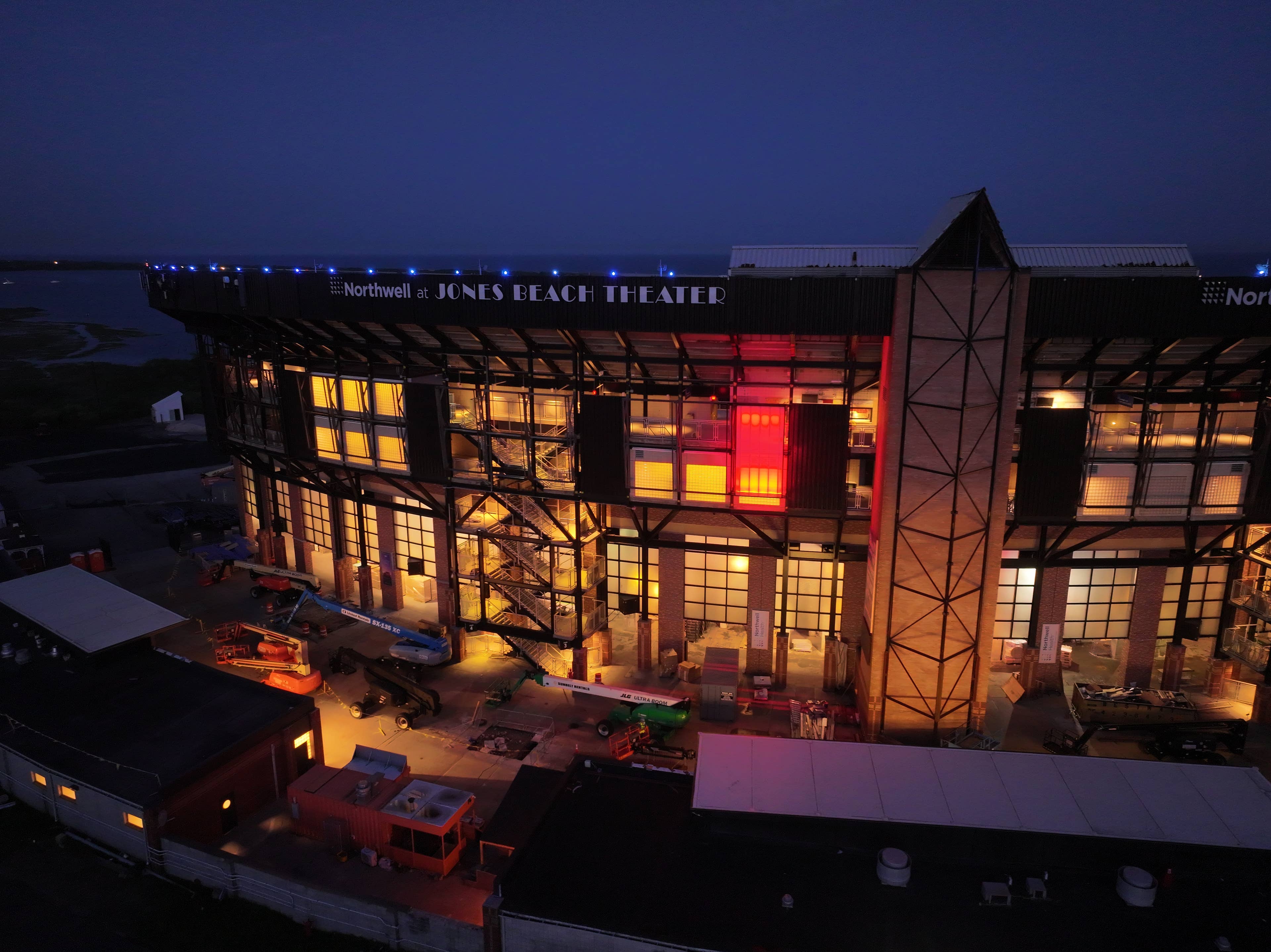 An exterior view of the Jones Beach Theater building