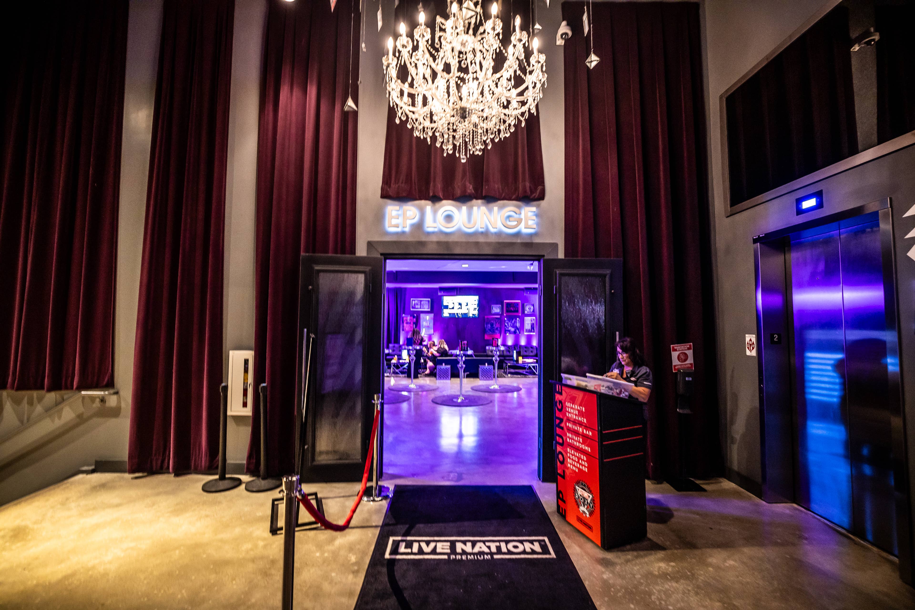 The entrance to the EP Lounge at the venue.