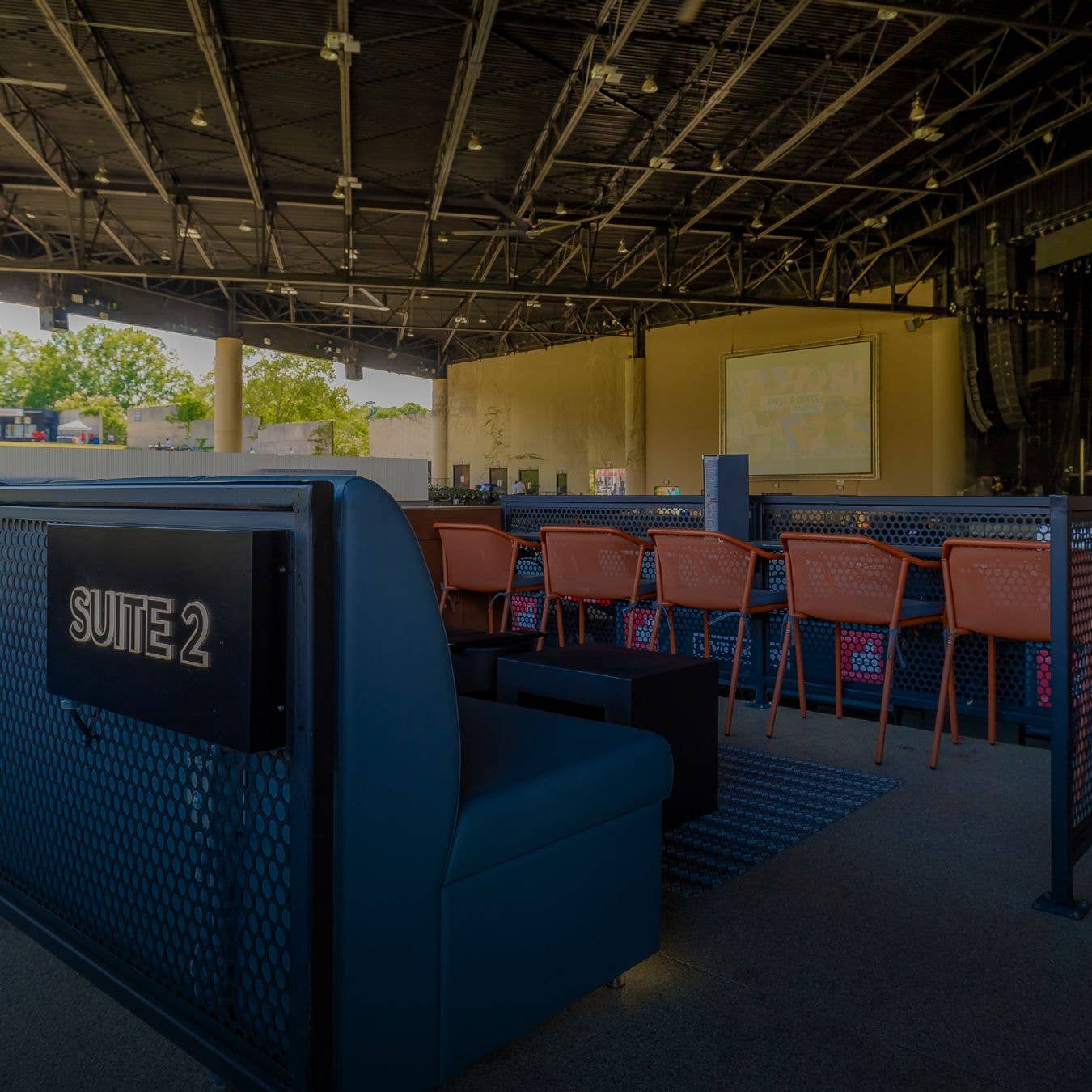 A photo of the empty VIP box seats