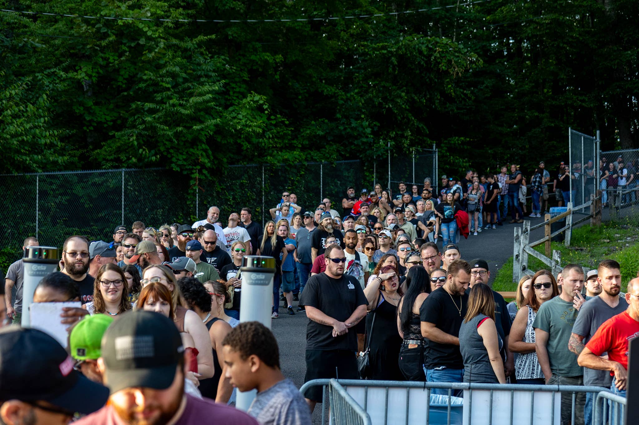 Fans entering the venue at the North entrance. 