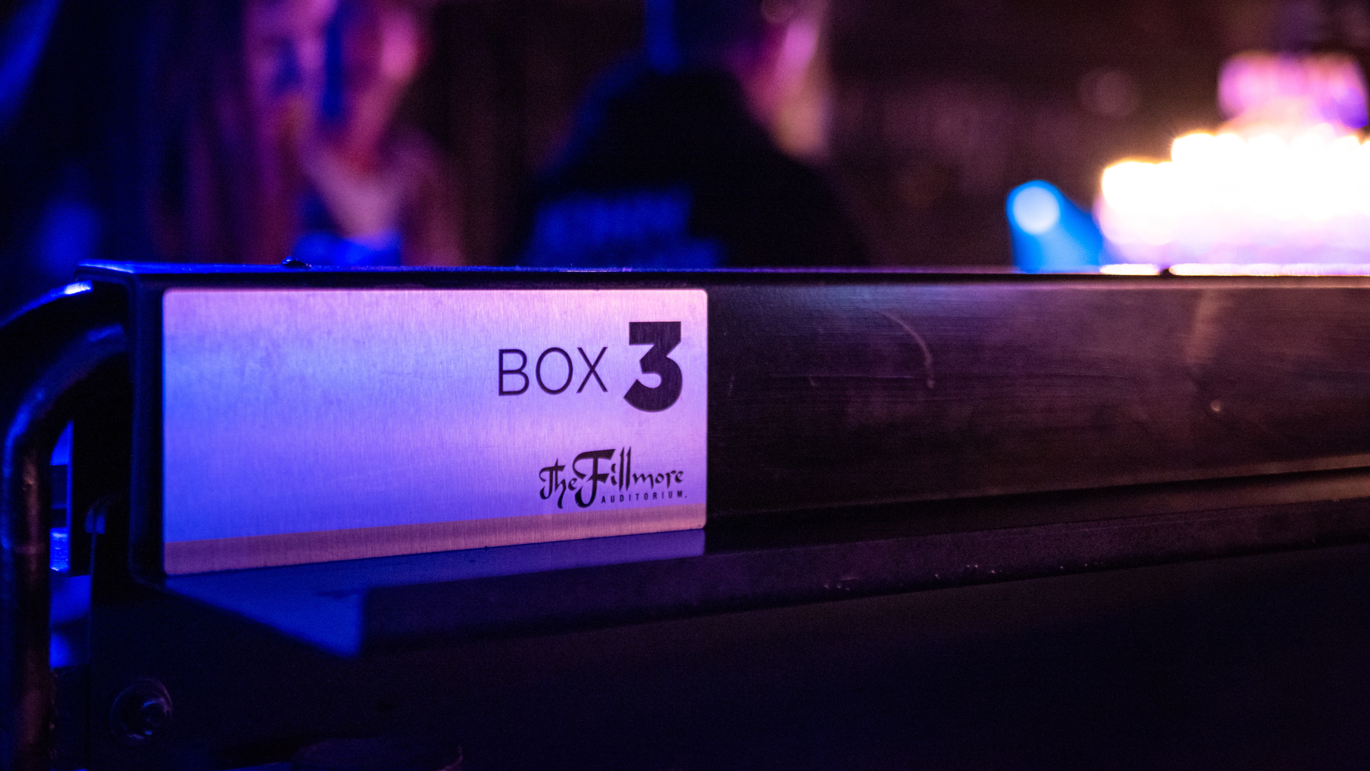 Close up photo of a Fillmore VIP box label 