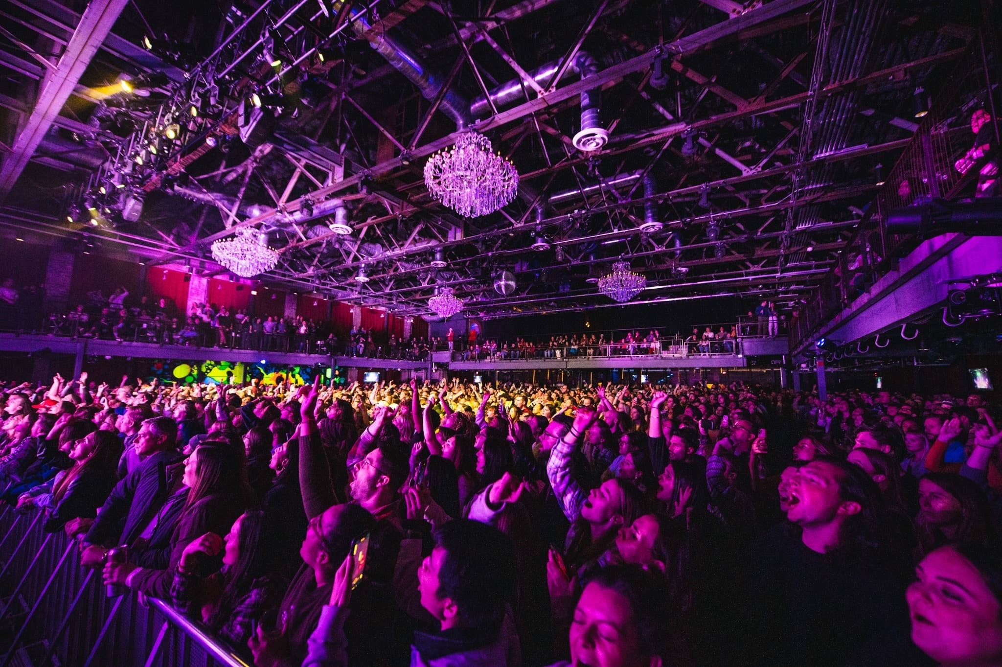 View of fans from stage. 