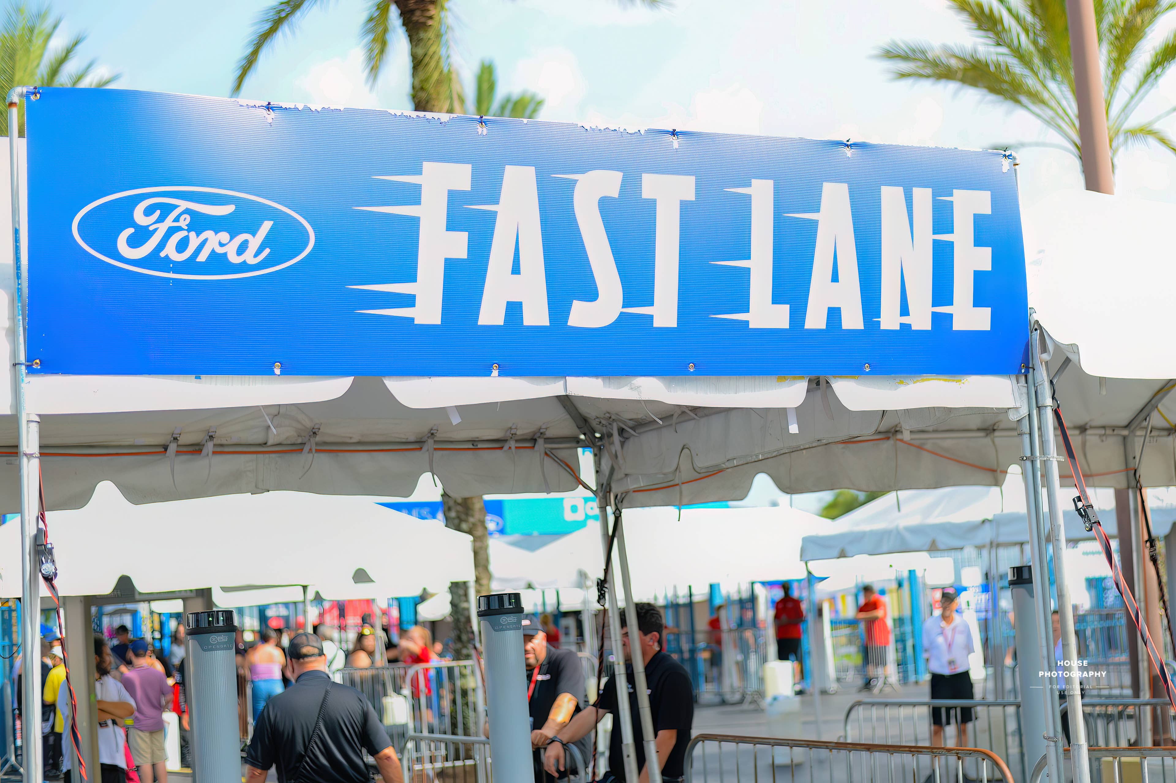 Tent with a Fast Lane Signage