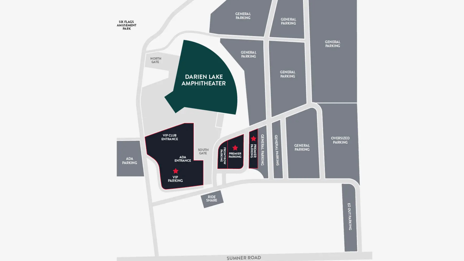 Parking Map of Darien Lake.