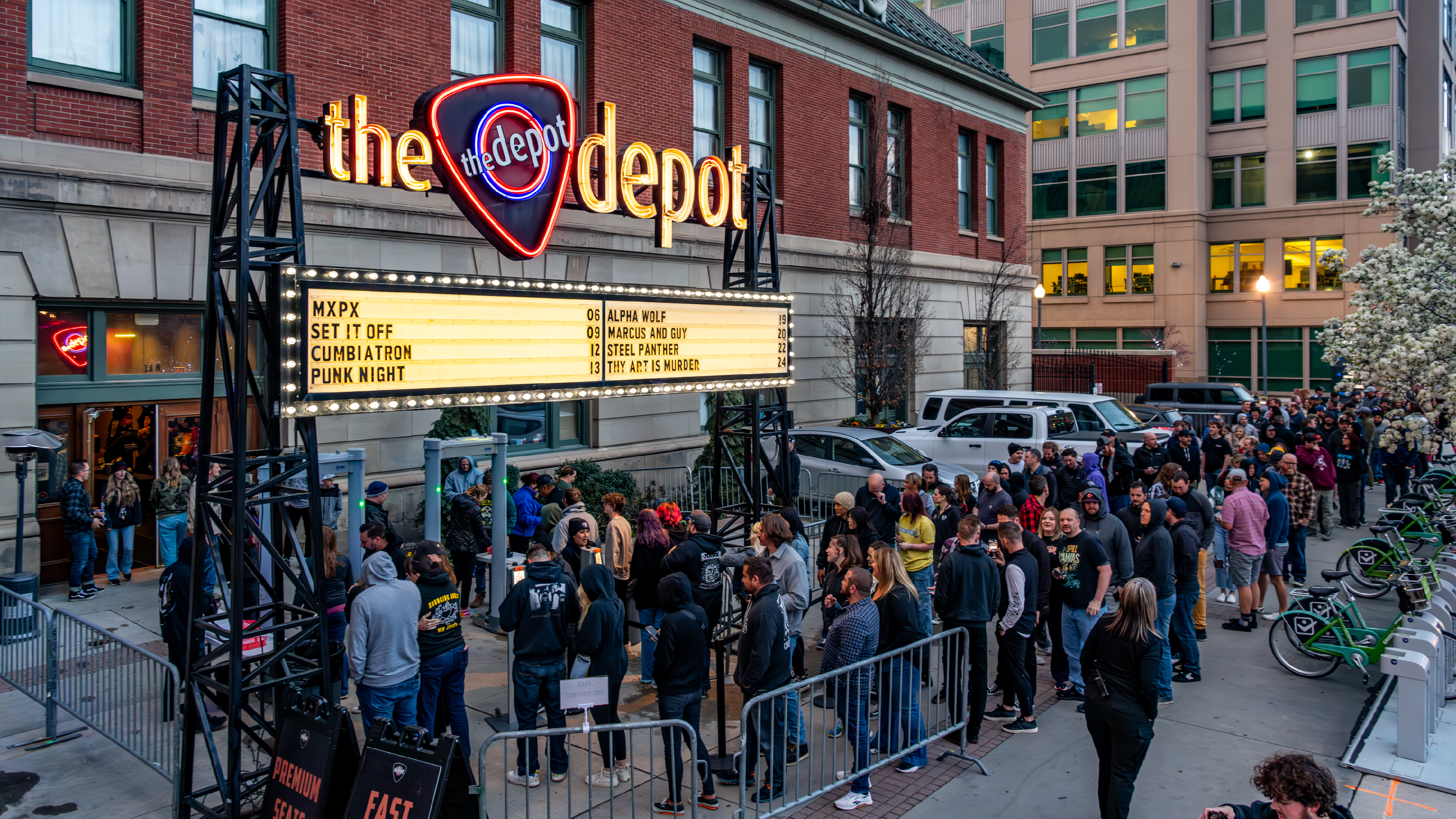 People line up at the Depot