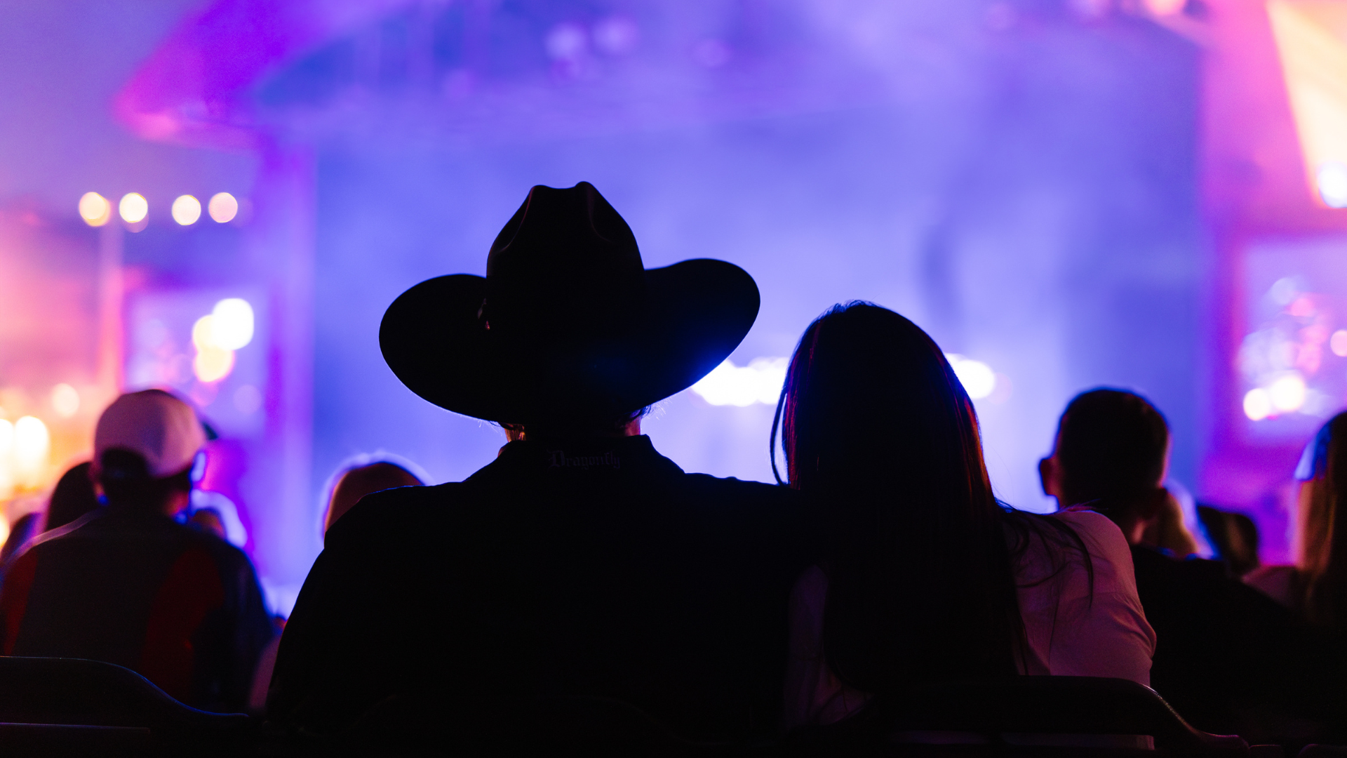a couple enjoying the show