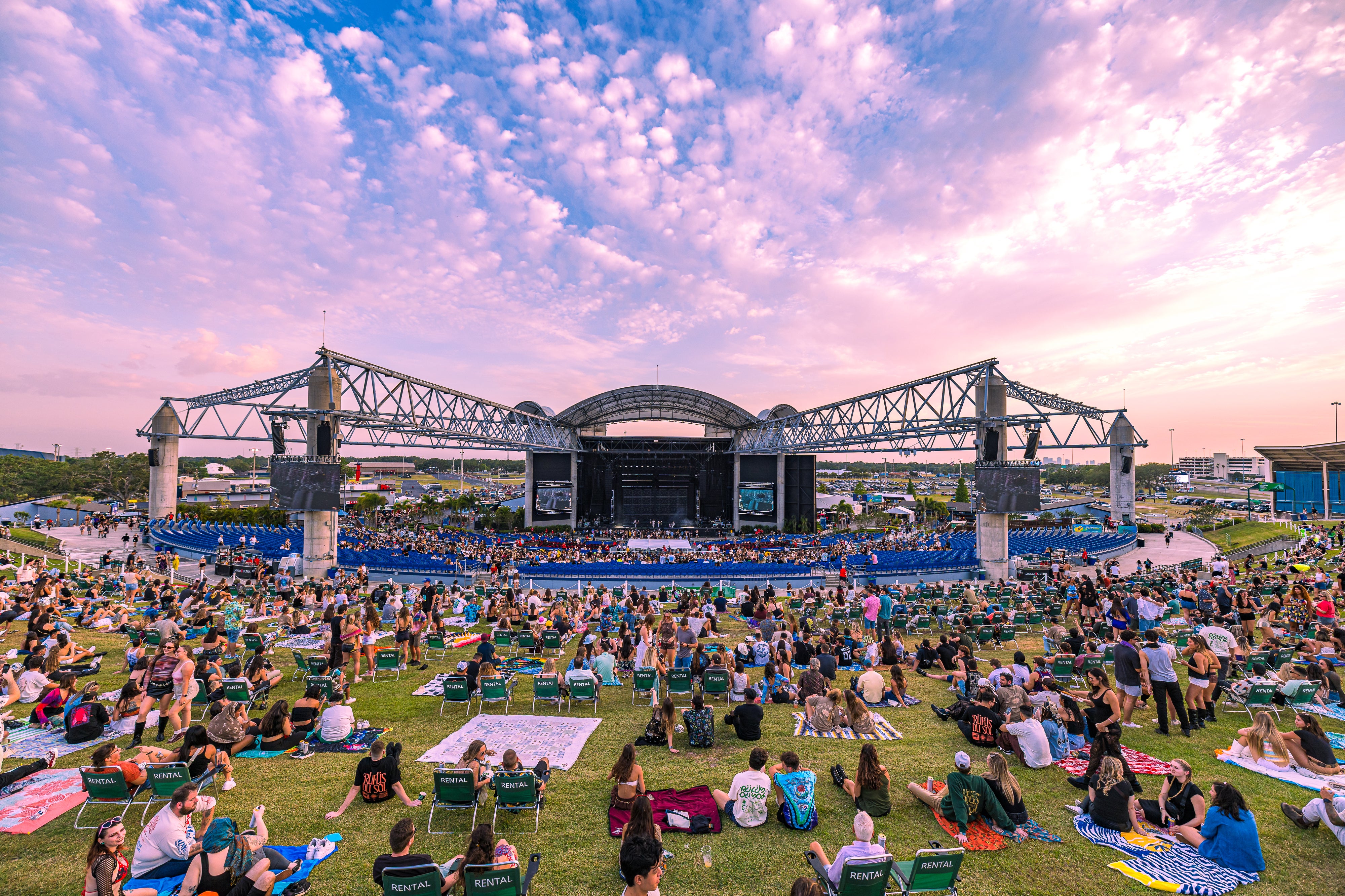A view of the stage from the Lawn at MIDFLORIDA Credit Union Amphitheatre