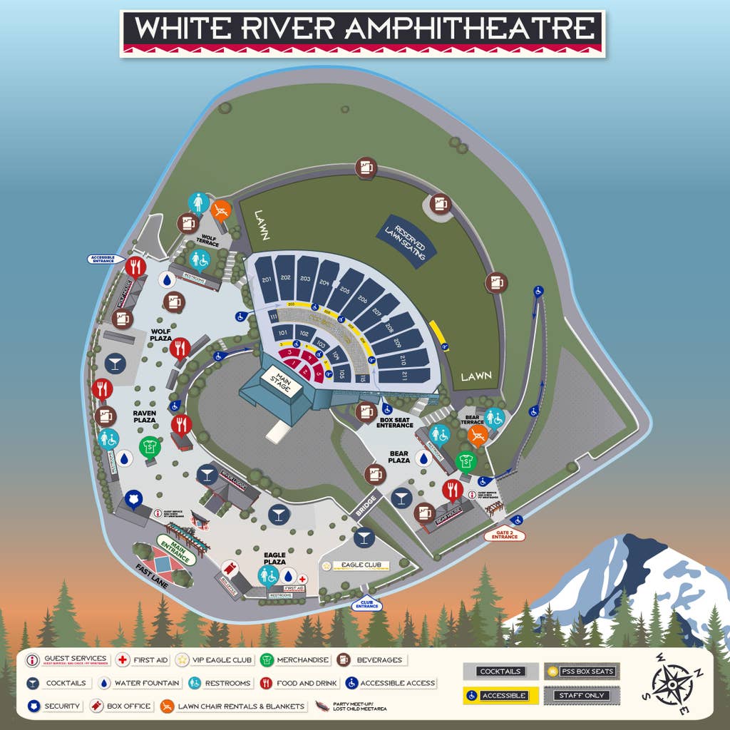 a map graphic of the whole venue layout 