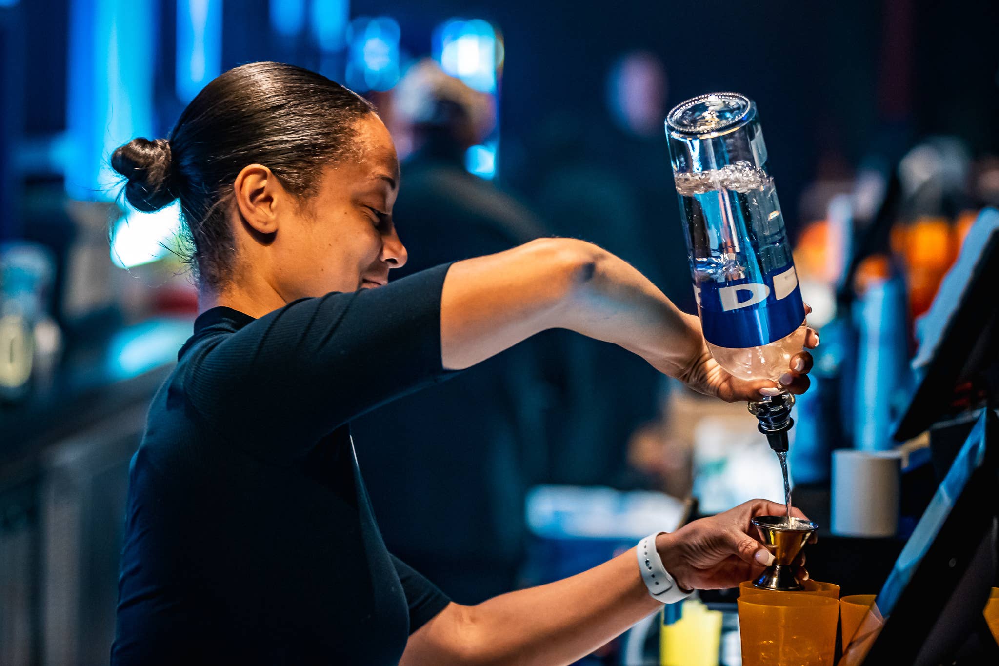 Bartender making a drink