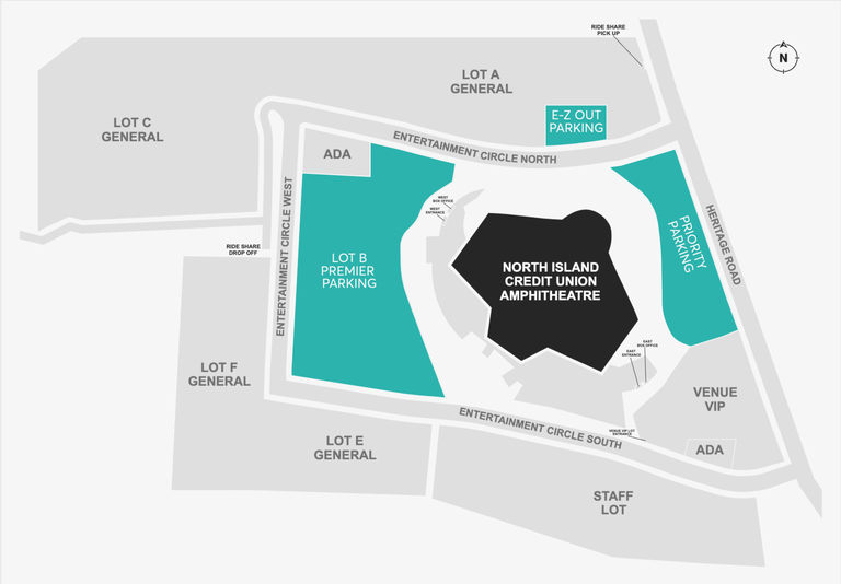Visiting North Island Credit Union Amphitheatre: Parking, Amenities