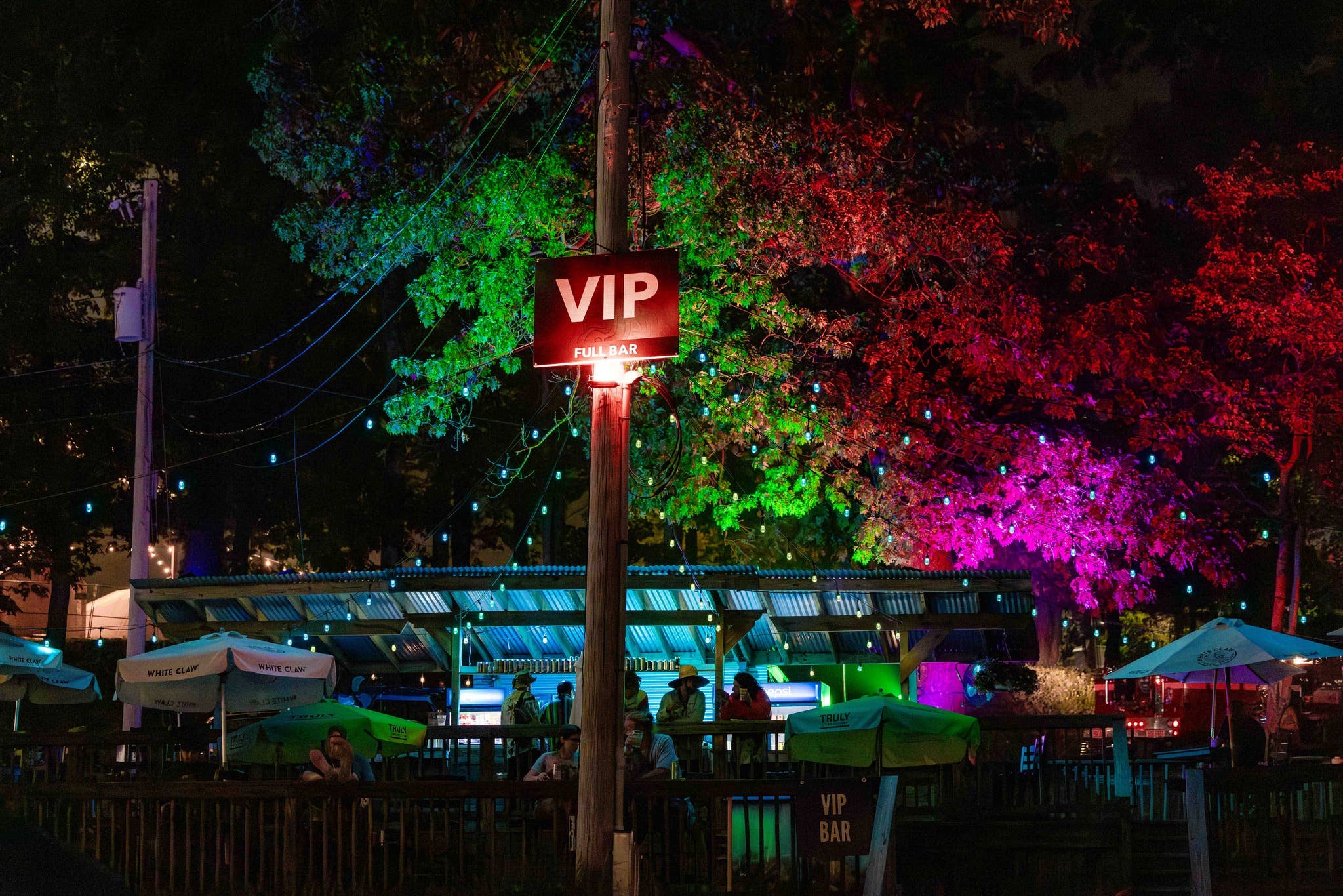 Pole with a VIP sign.