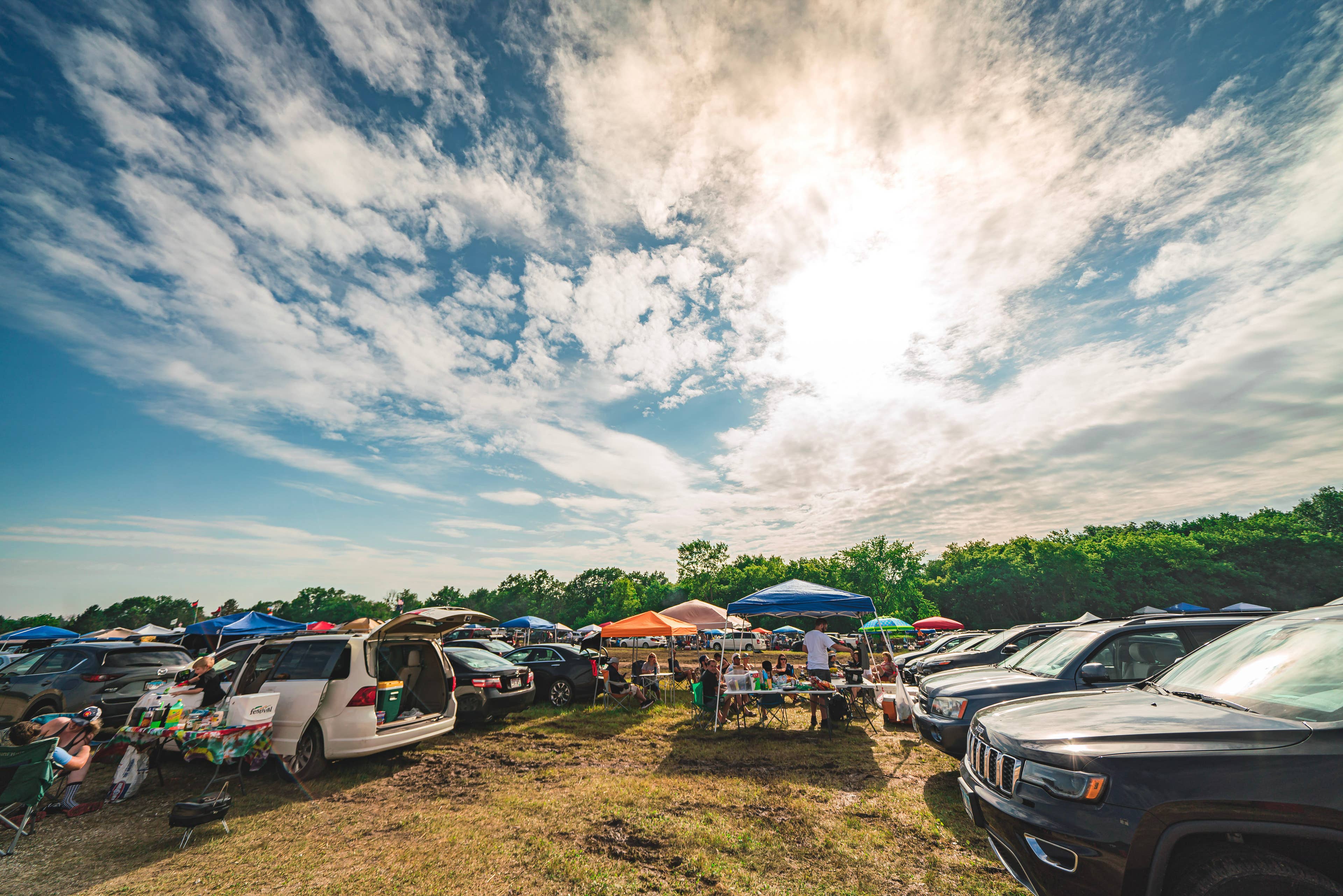 Cars in a parking lot