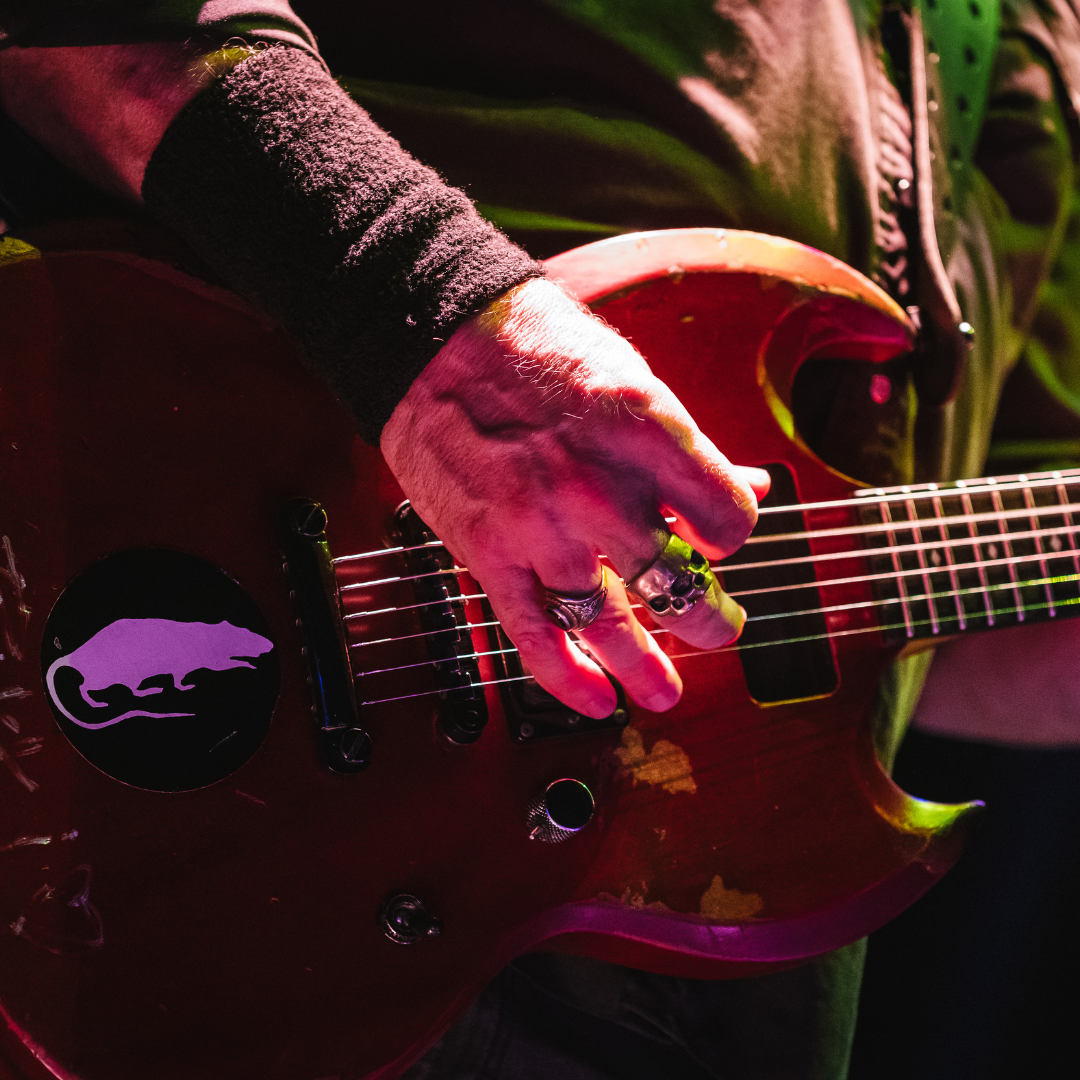 a guitar being played