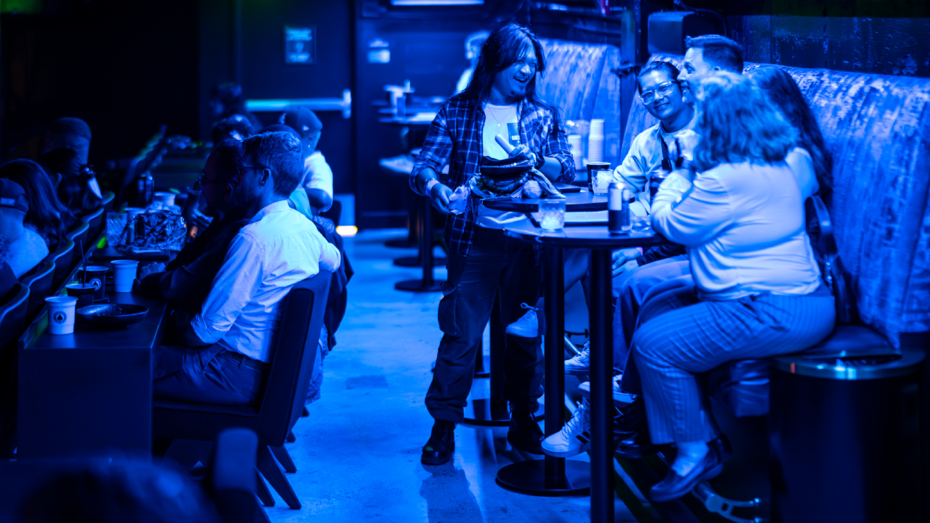 Fans sit on the mezzanine at an Ace of Spades show