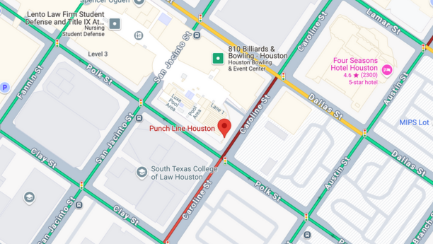 a map that shows Punch Line Houston.