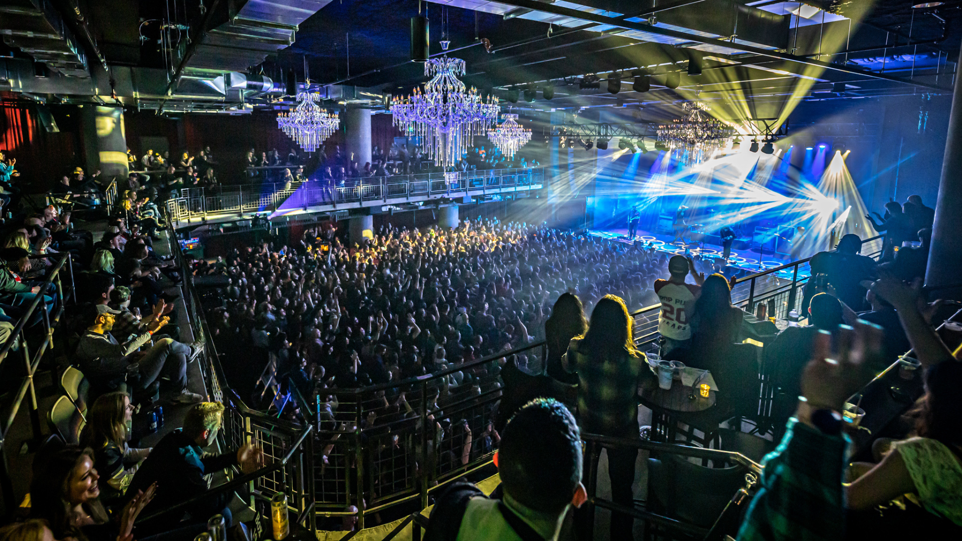 A view of the venue during a show from the balcony