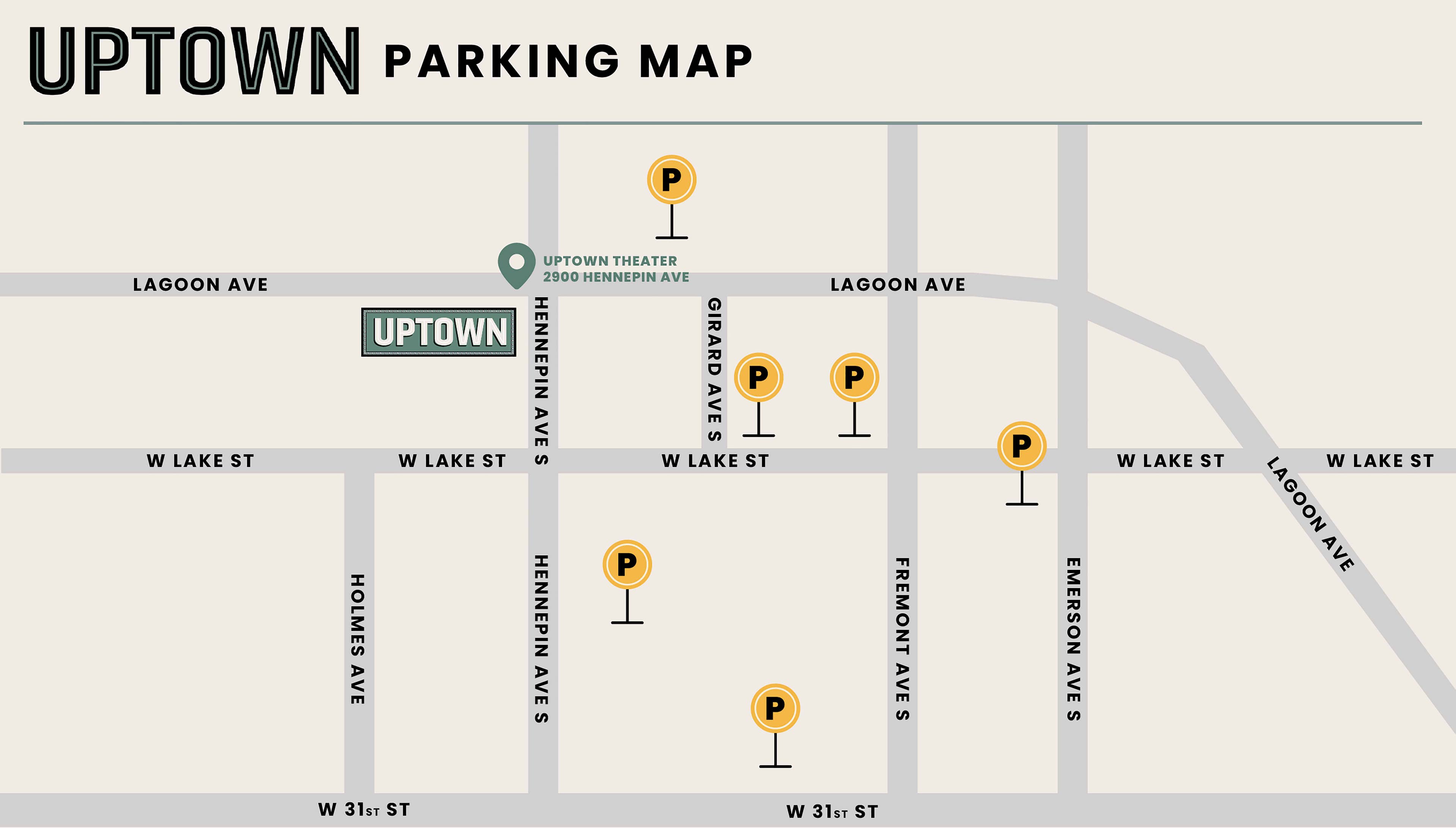 A map showing different parking garages near the venue