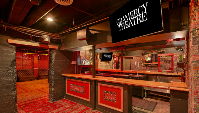 Non-service hours view of the downstairs bar at Gramercy Theatre. 