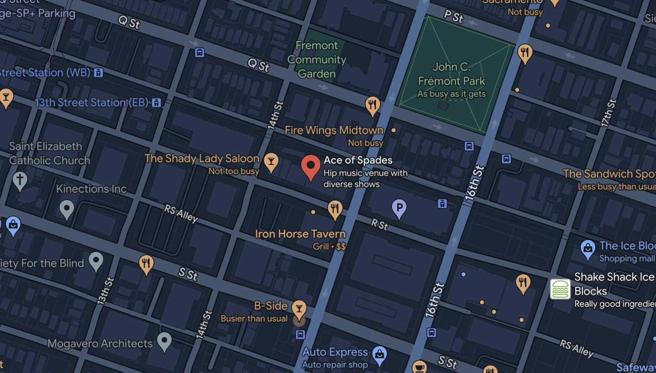 A map for getting to Ace of Spades
