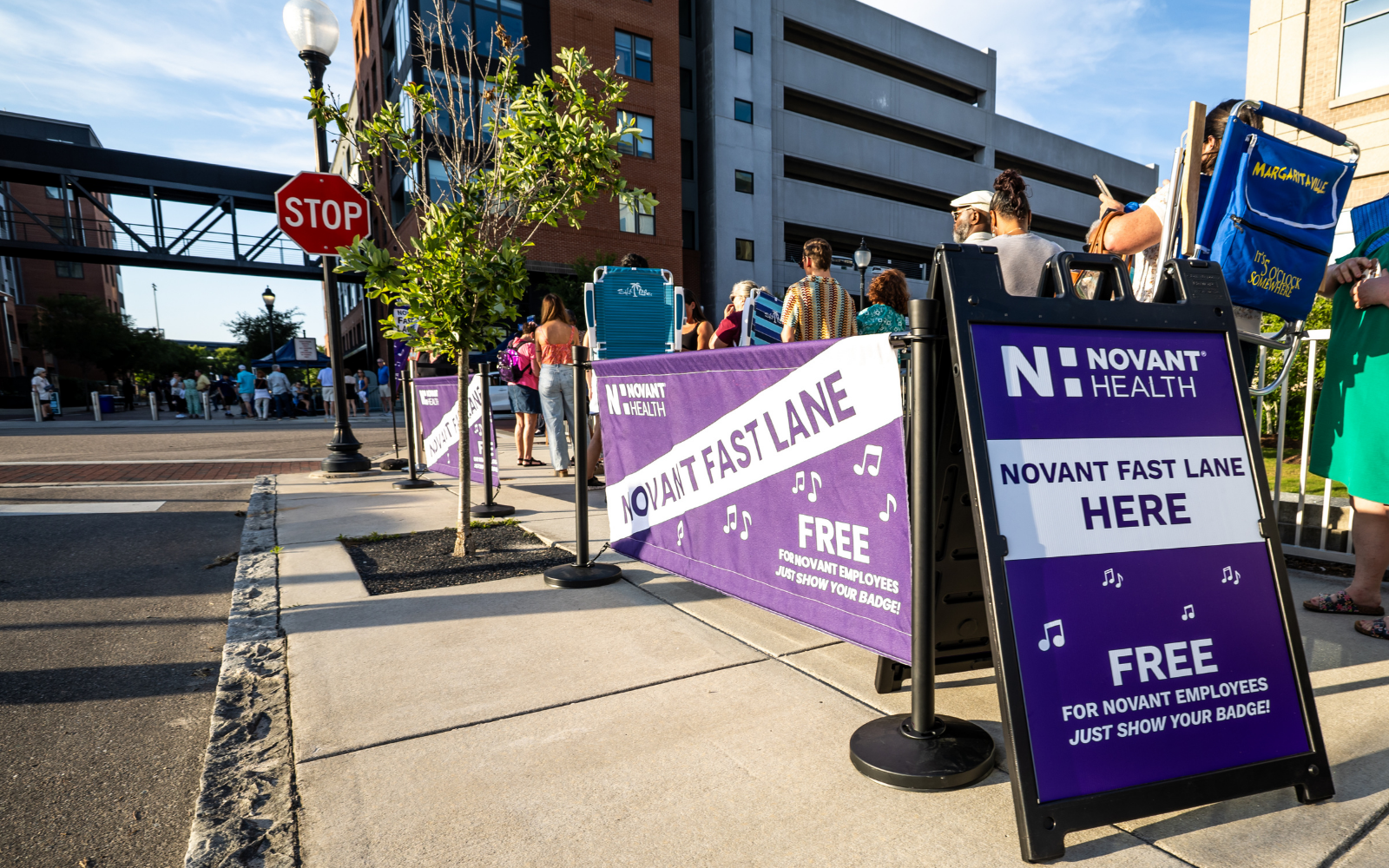 Fans lined up outside the venue in the Fast Lane.