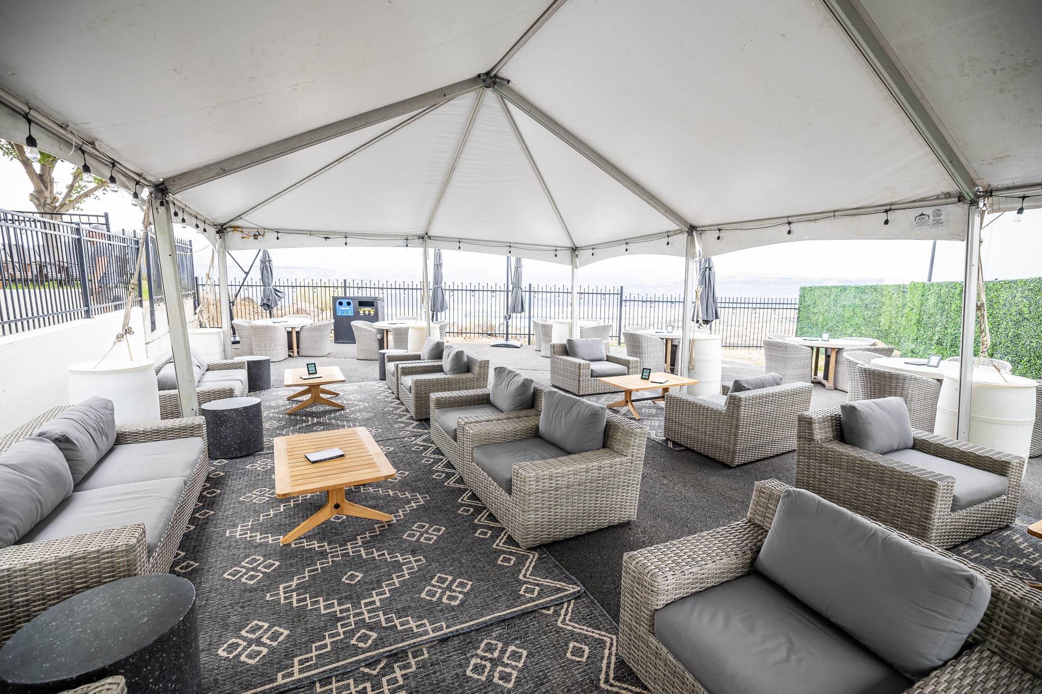 VIP Club set up with tables and chairs 