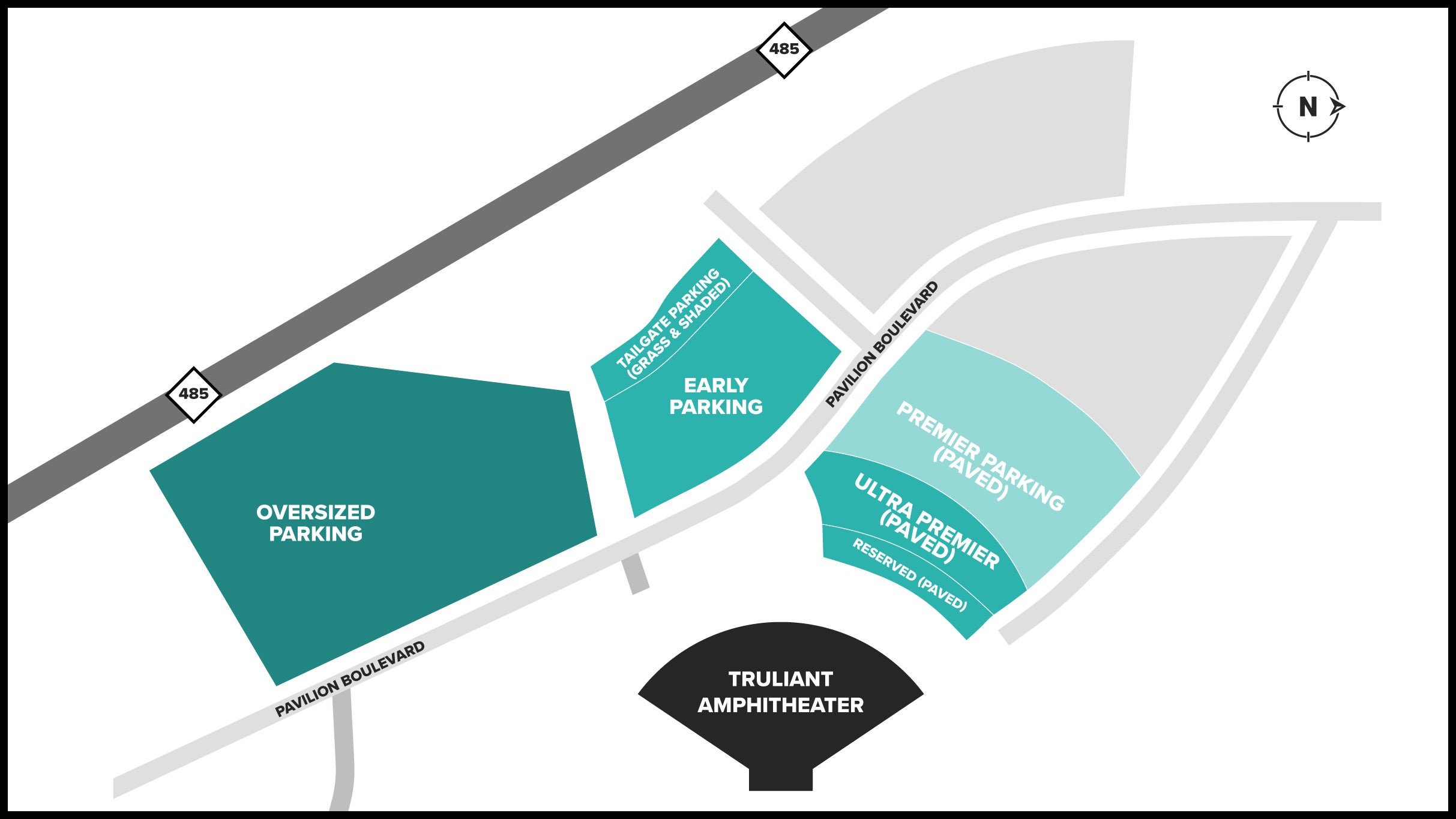 Truliant Amphitheater parking map.