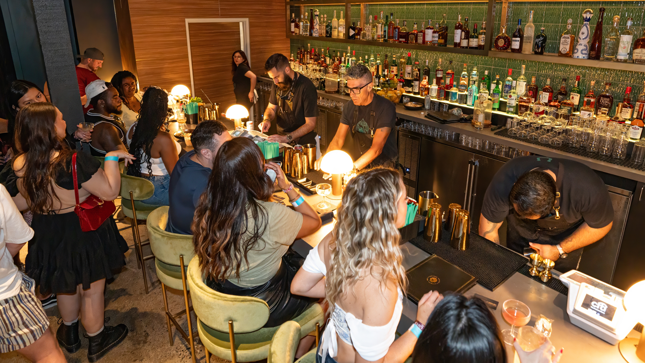 Good Luck Lounge bar serving guests