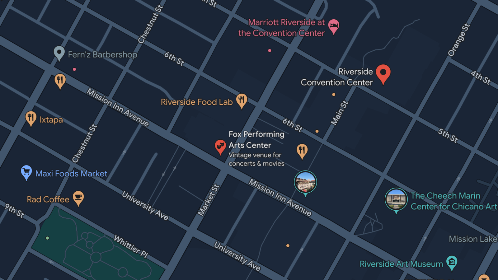 a picture on the map of Fox's location