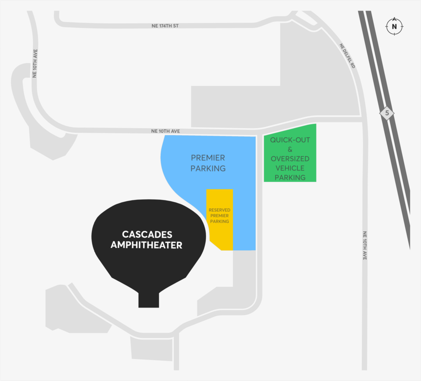 map graphic showing where the parking lots are 