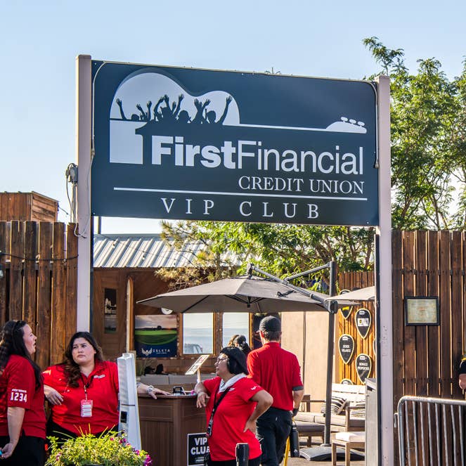 the VIP entrance sign 