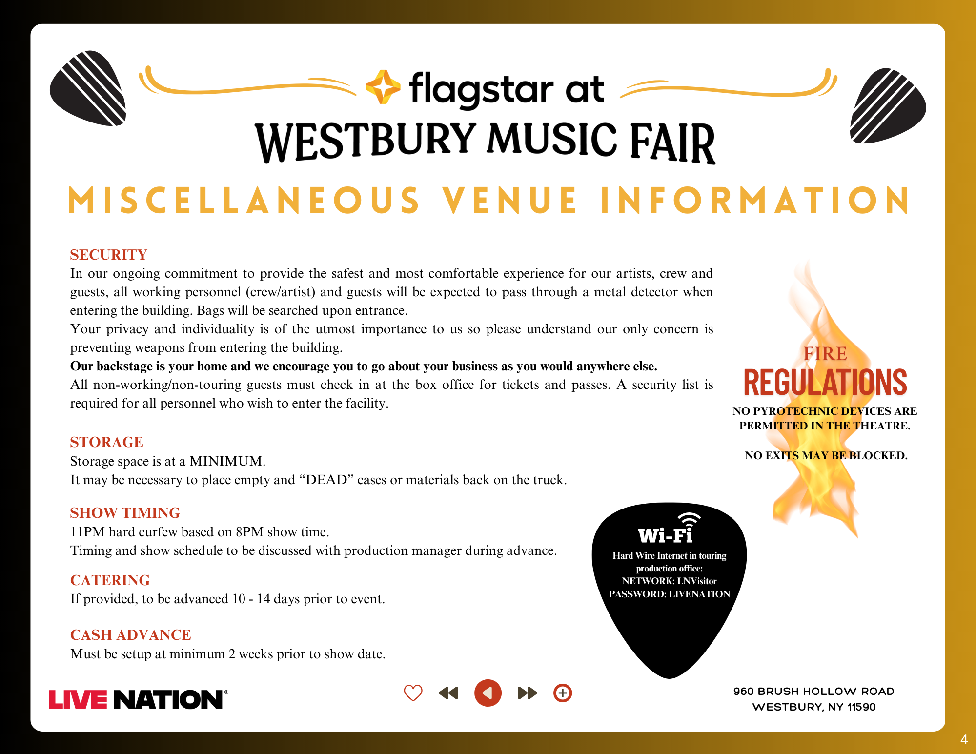 Miscellaneous Venue Information