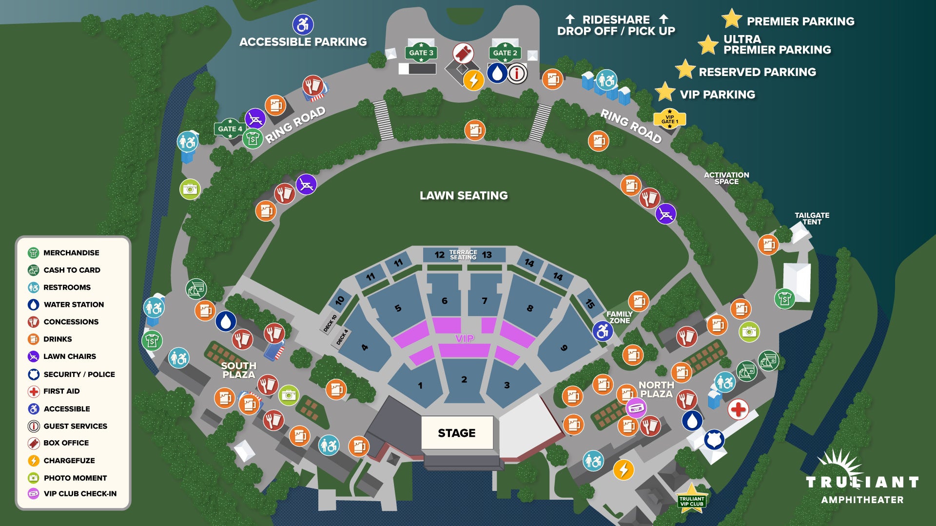 Truliant Amphitheater venue map.