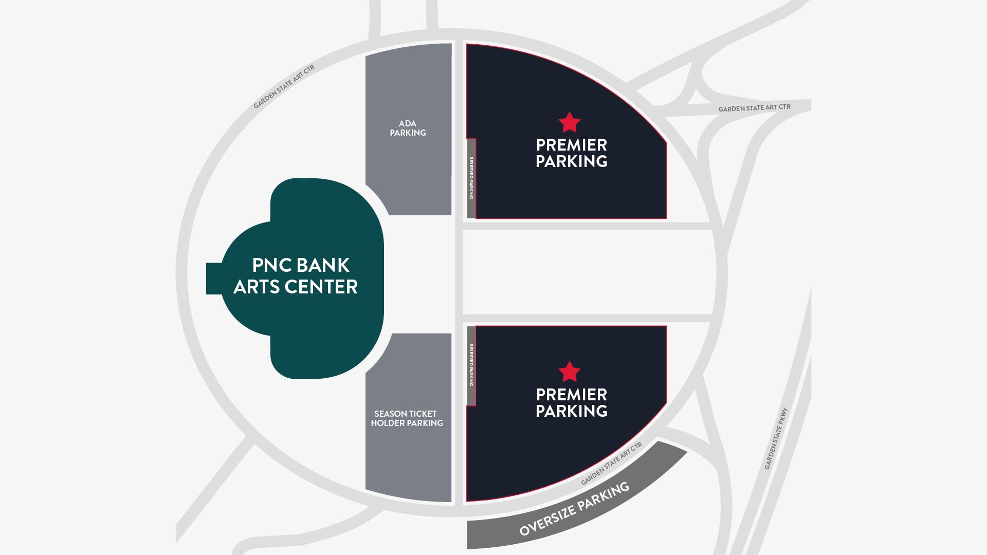 Map of where the parking is