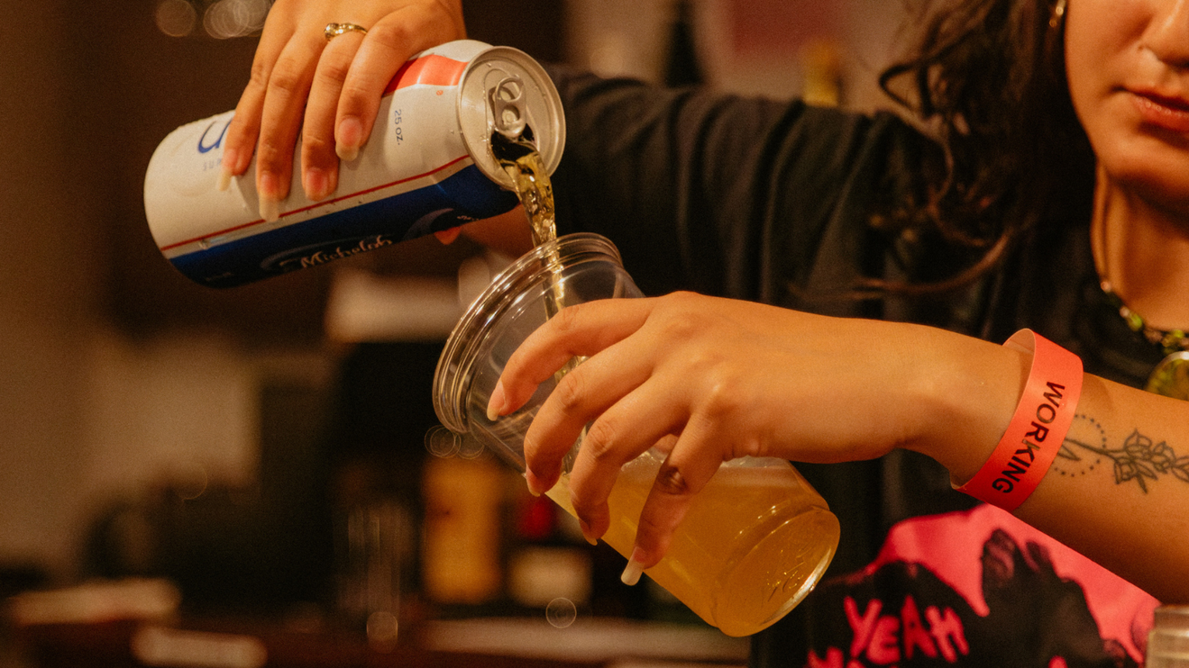 beer being poured