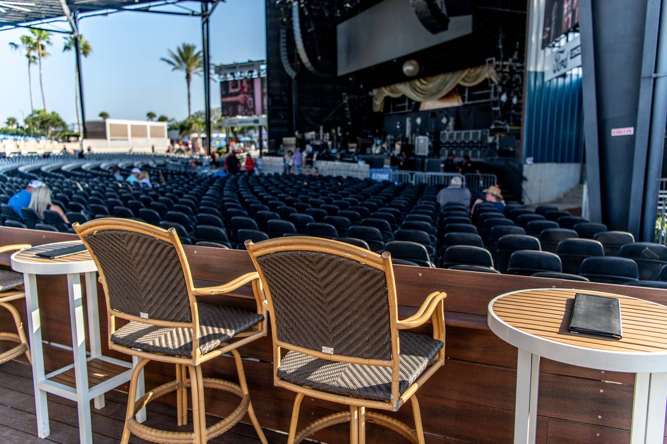 Empty seats facing the stage