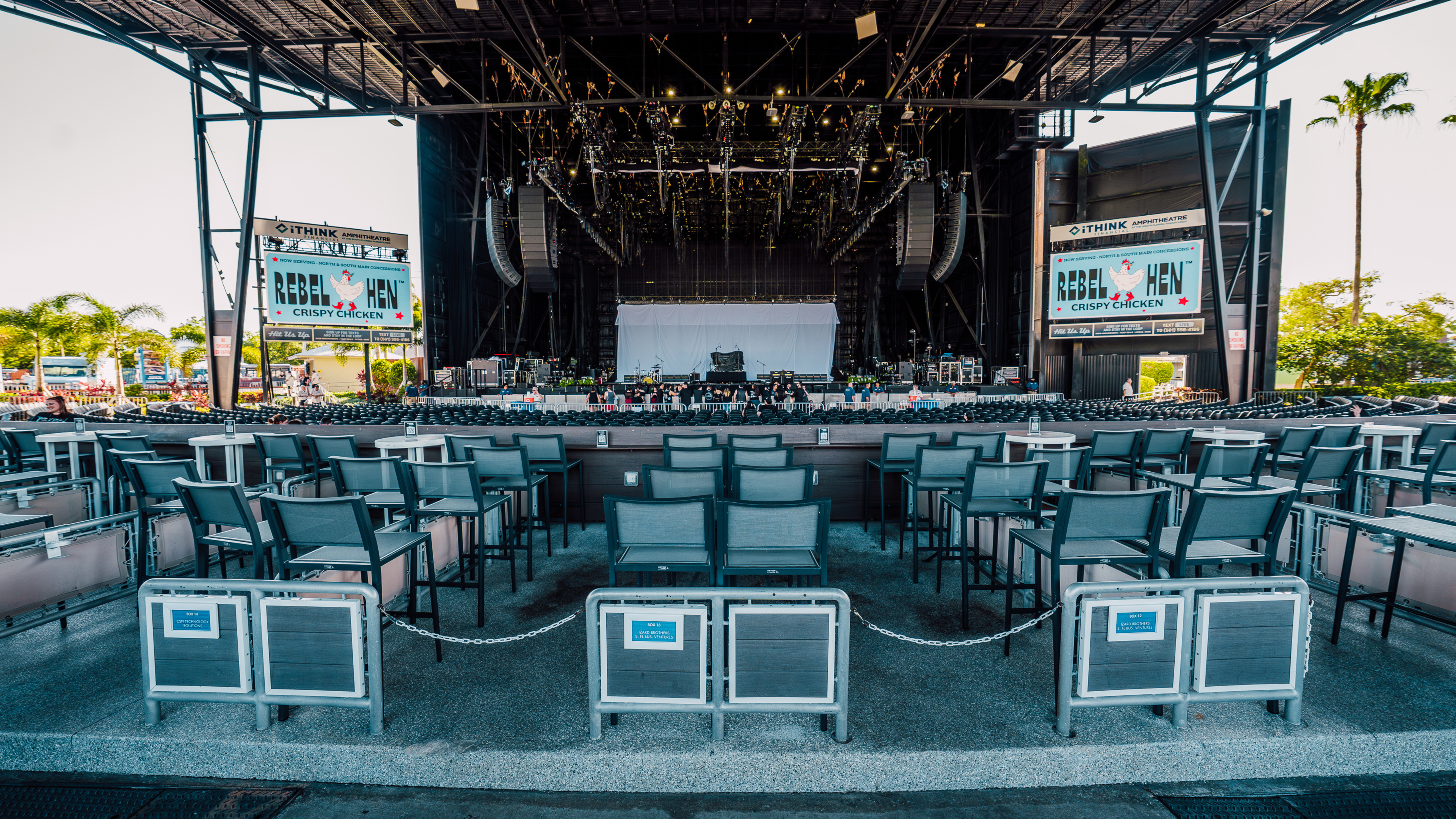 Empty seats facing the stage