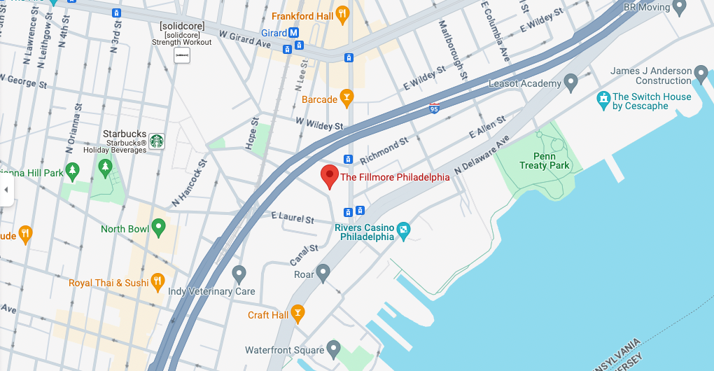 Digital map of our location in Fishtown. 
