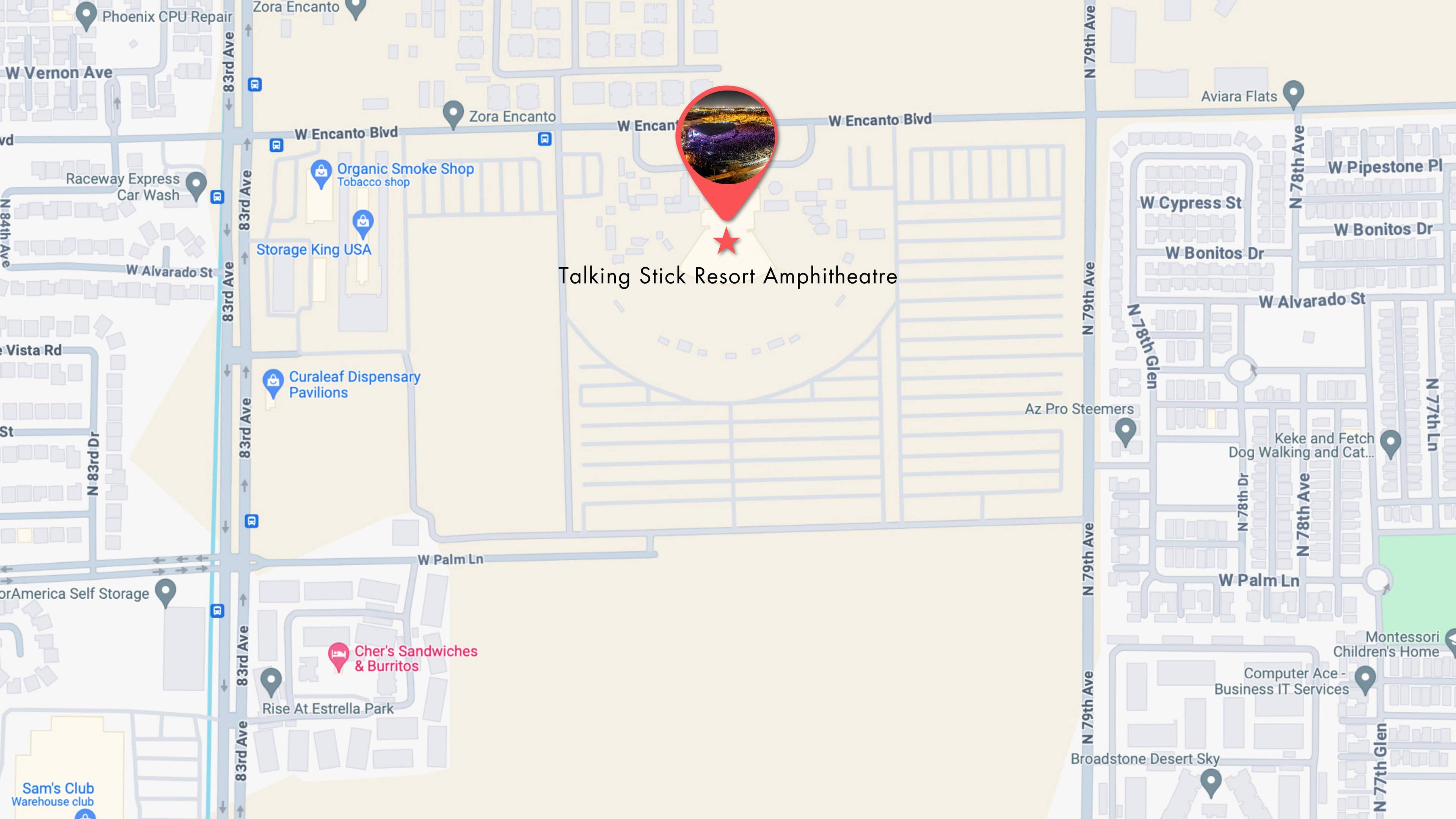 Detailed map image of where the venue is located