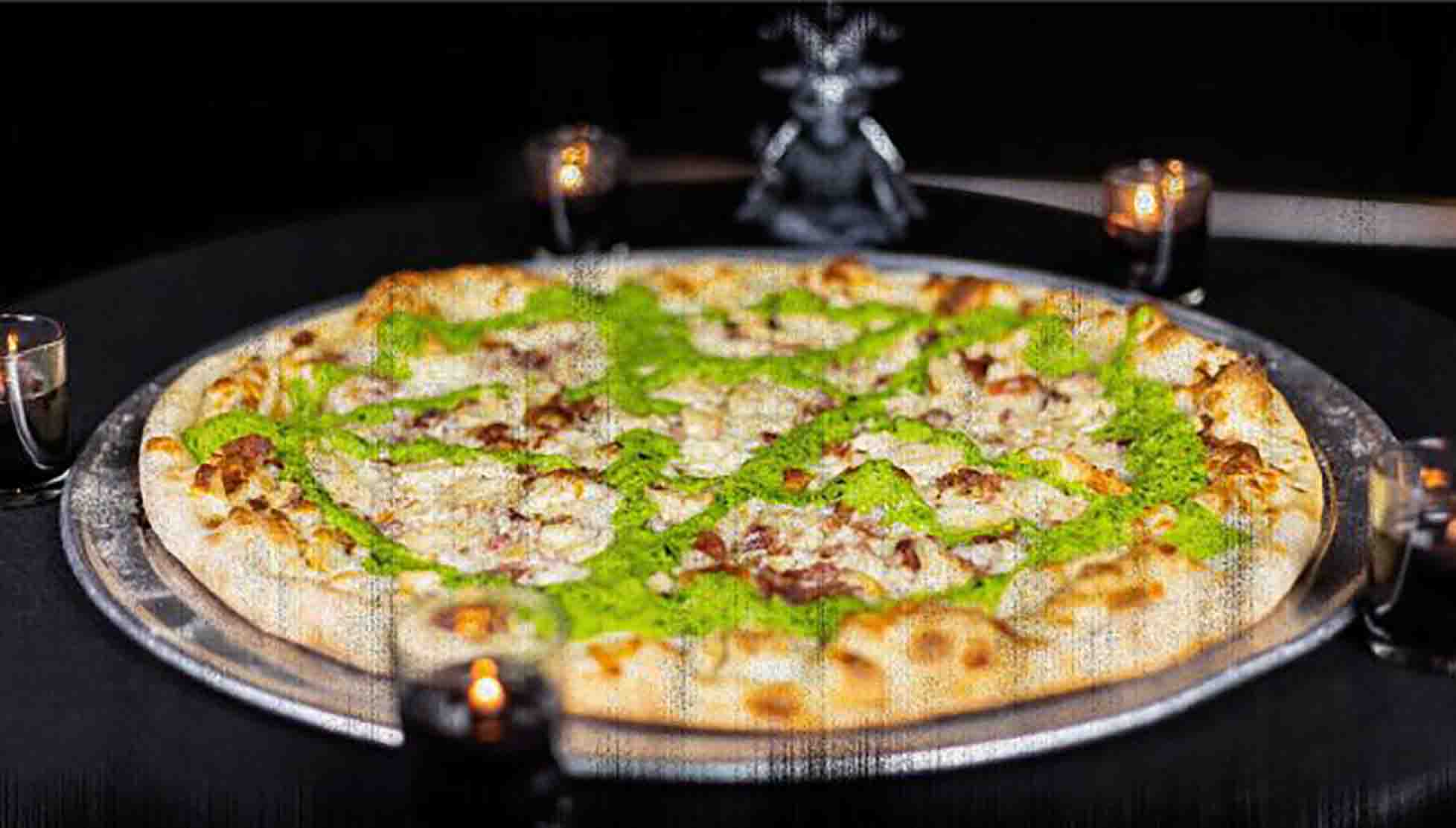 A pizza from Marquis Pizza