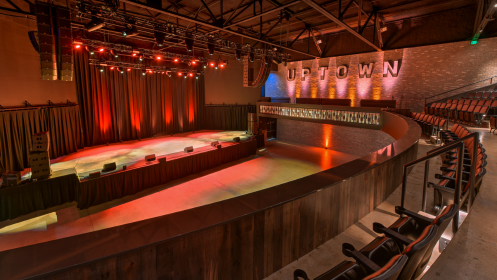 A view of the venue from the balcony while it is empty
