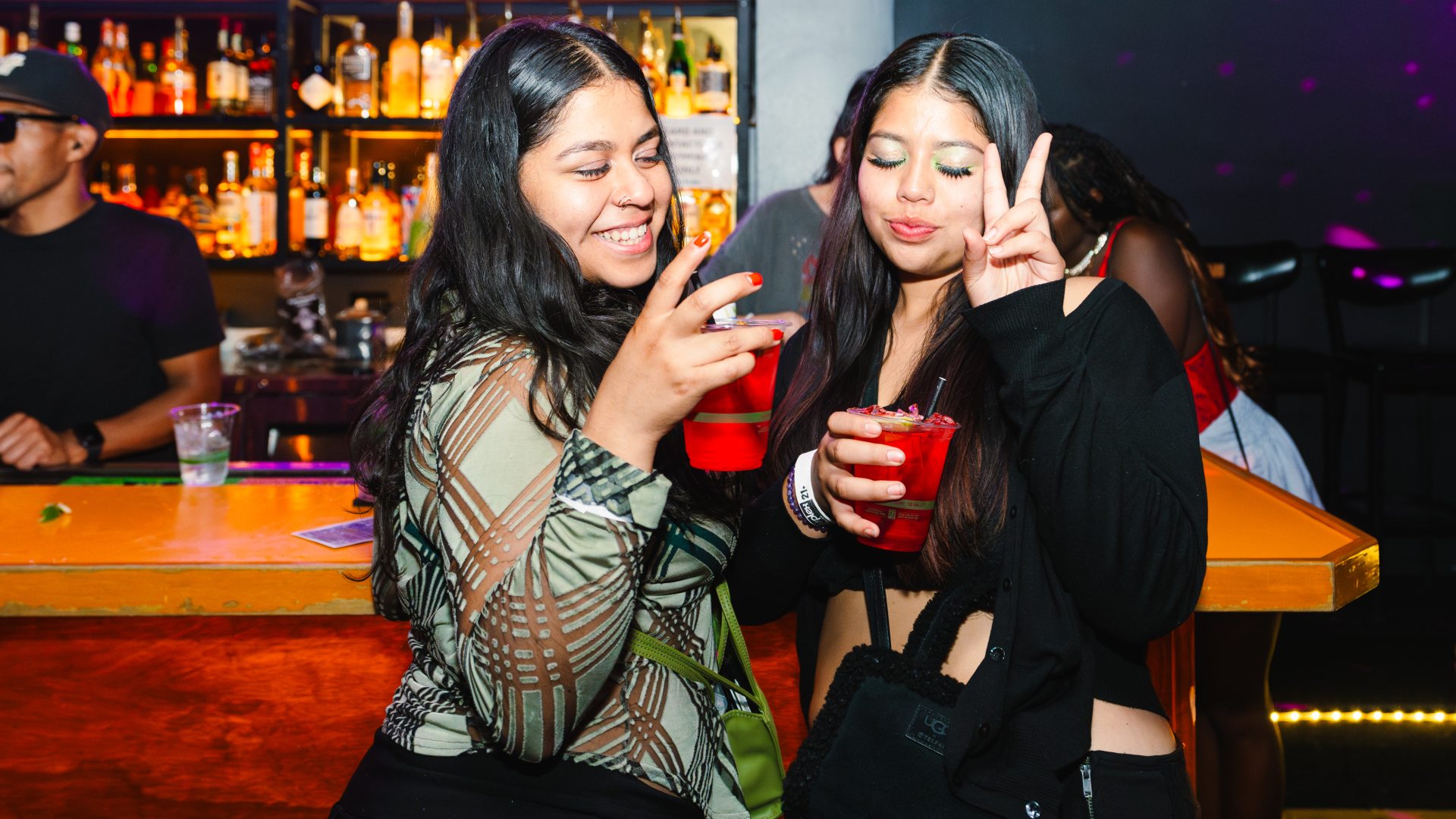 Fans enjoy a drink at the venue