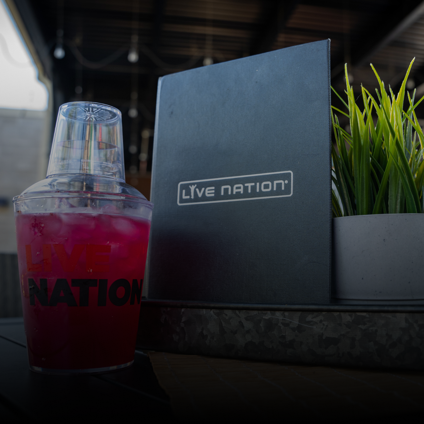 Menu and Shaker Cup on a Table