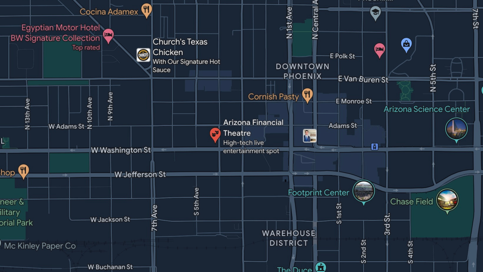 detailed map overview of where the venue is located