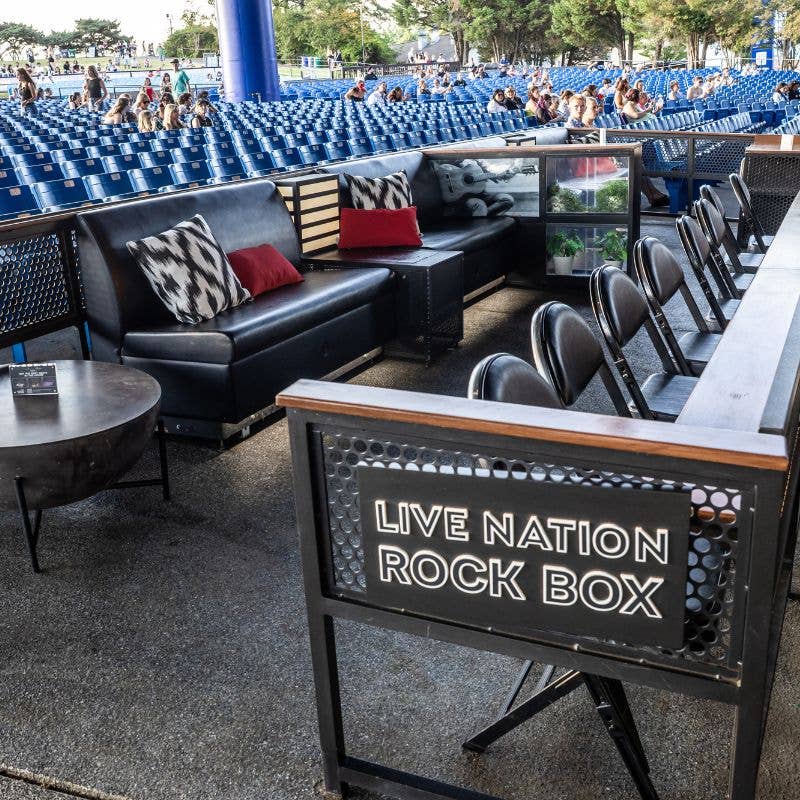 A photo showing the box seat section at Truliant Amphitheater.