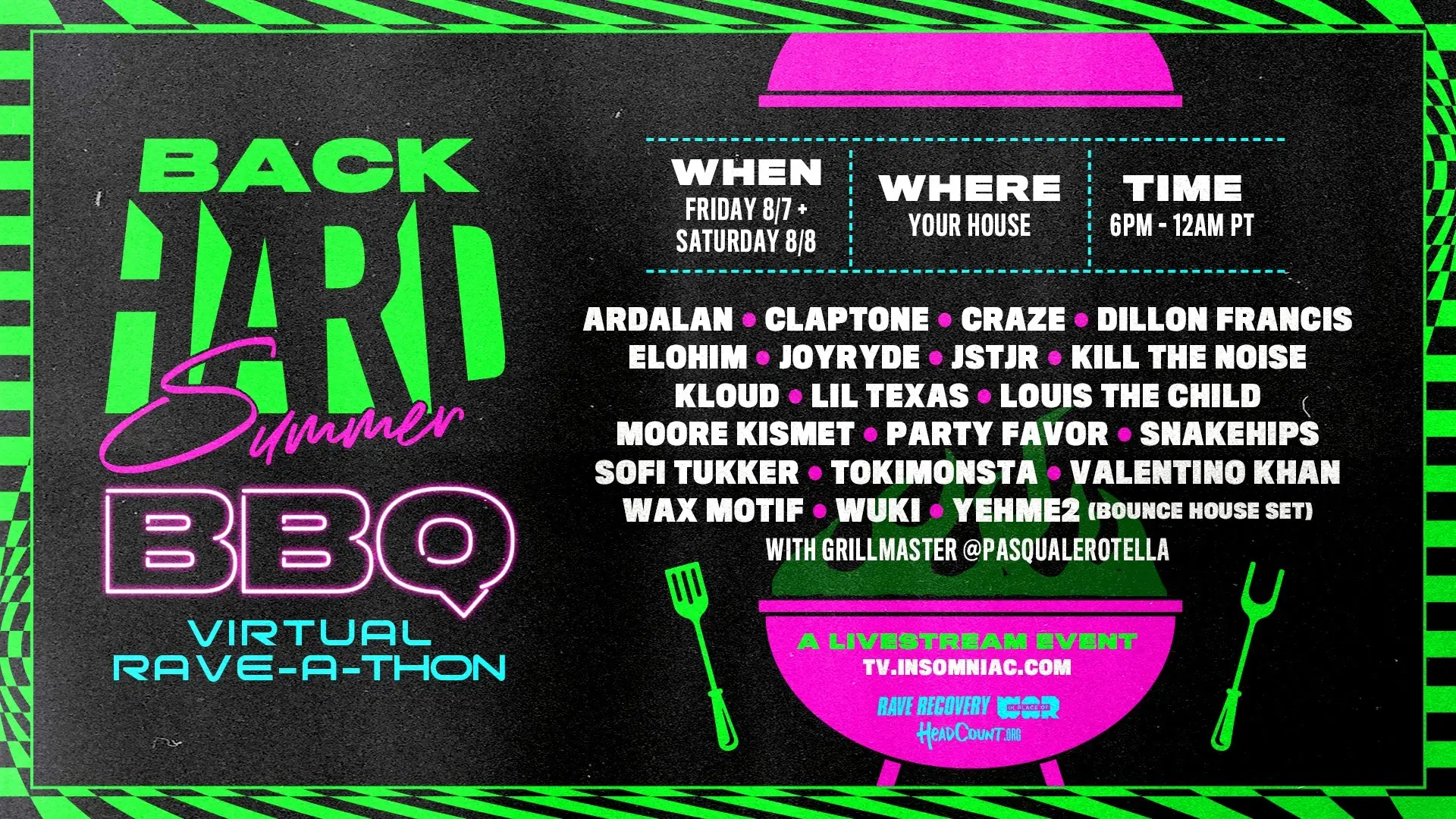 Insomniac Launches HARD Summer Back HARD BBQ Virtual Rave-A-Thon