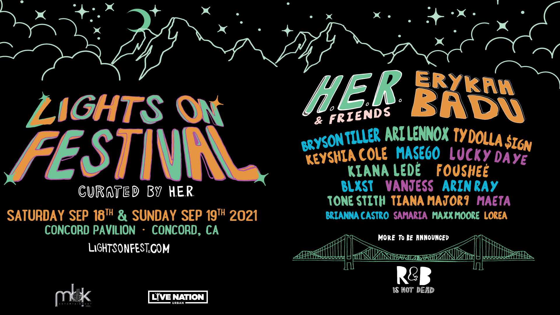 ON SALE NOW! Lights On Festival - Curated By H.E.R