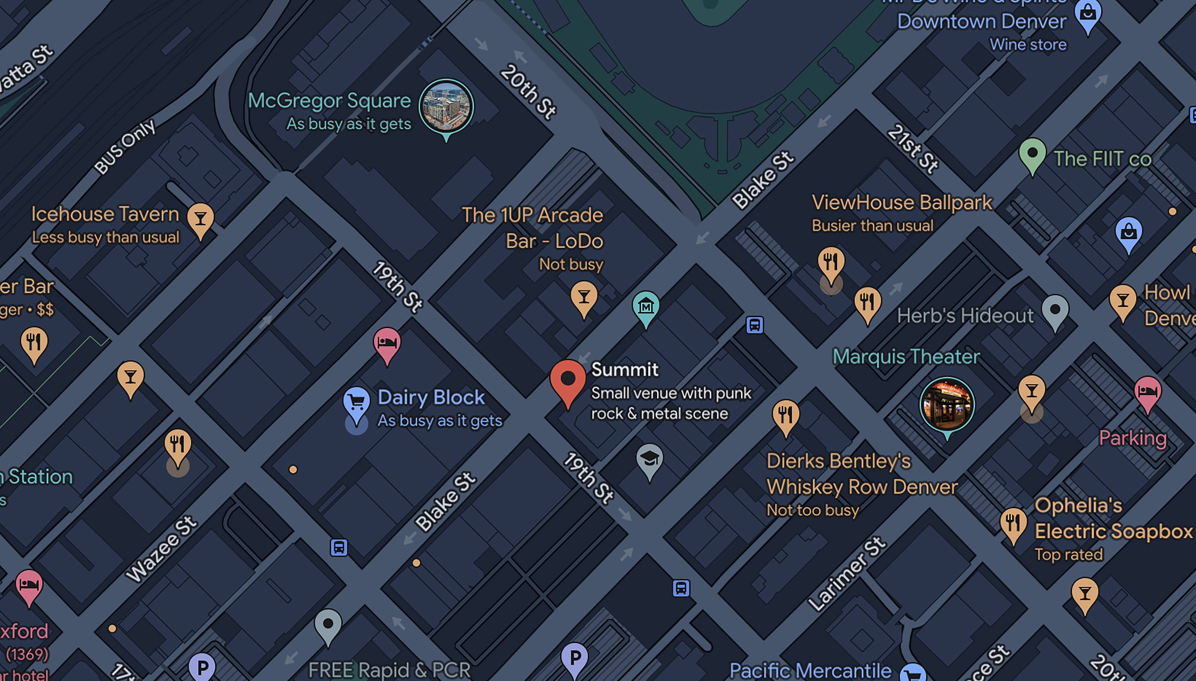 A map showing the surrounding streets with a pin indicating Summit's location